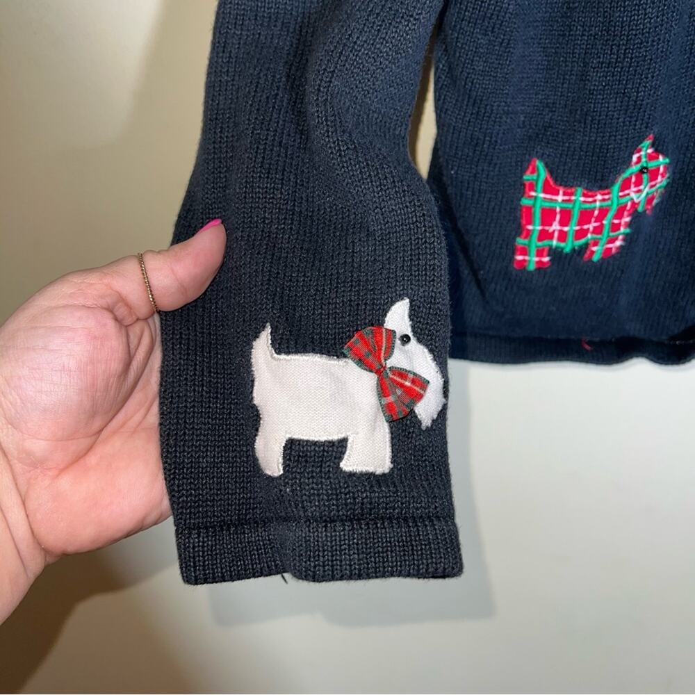 VINTAGE 80s Scotty Dog 3D embroidered cardigan M - Picture 4 of 6
